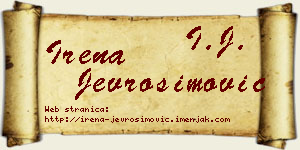 Irena Jevrosimović vizit kartica